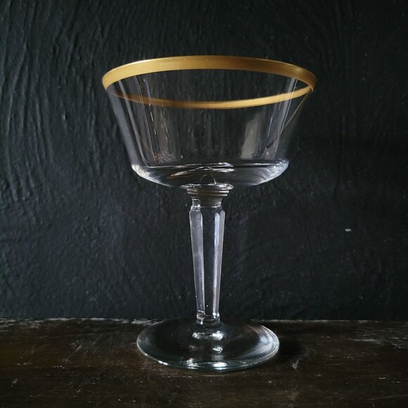 Set of 5 Lenox Crystal Eternal (Gold Trim, Barclay) Sherbet Champagne Glasses - Picture 2 of 3